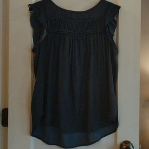 Cap sleeve dark navy blouse